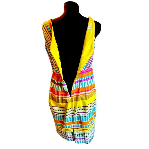 London Times Multicolored Striped Sleeveless Sheath V Neck Dress Womens size 6 - Picture 9 of 15